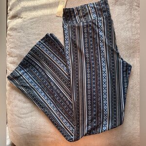 No Boundaries Blue and Black Patterned Leggings